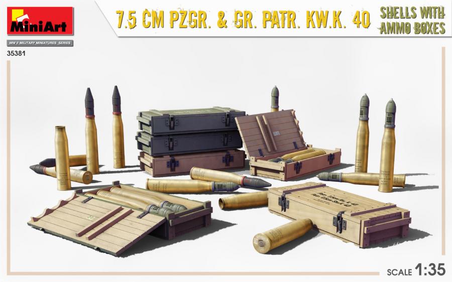 1:35 7.5cm Pzgr. &  Kw.K. 40 Shells w/boxes
