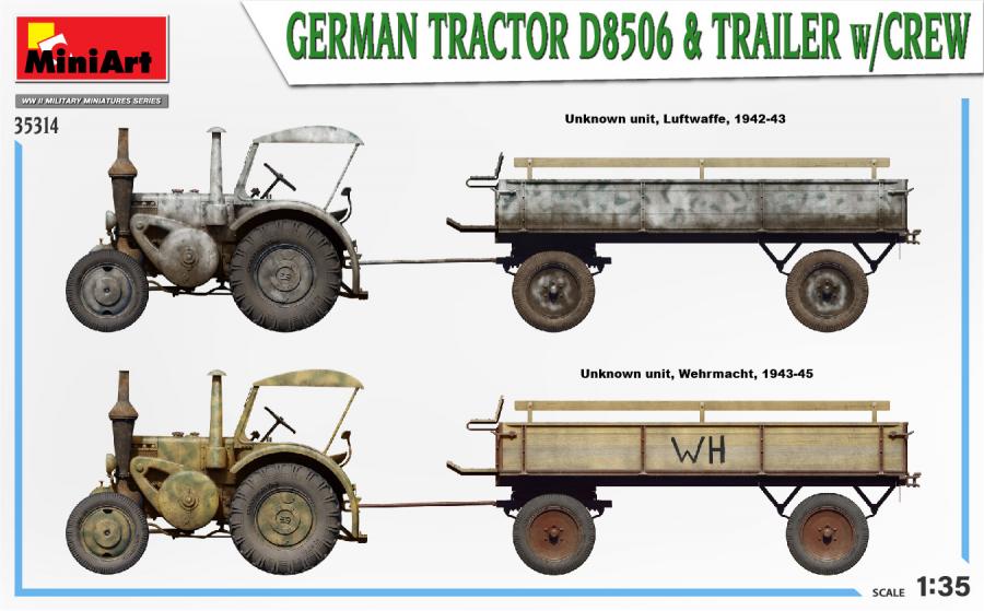 1:35 Tractor D8506 with Trailer & crew