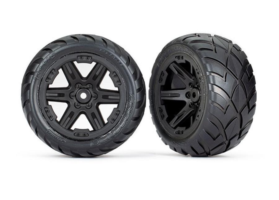 Traxxas Tires & Wheels Anaconda/RXT Black 2,8" 2WD Rear (TSM-Rated) (2) TRX6768
