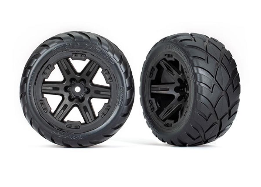 Traxxas Tires & Wheels Anaconda/RXT Black 2,8" 4WD, 2WD Front (TSM-Rated) (2) TRX6775