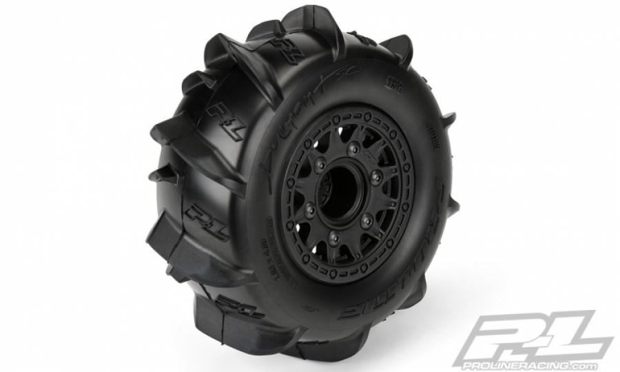 Dumont Paddle SC 2.2''/3.0'' Mounted on Raid Black Removable Hex Wheels for Slash 2wd & Slash 4x4 FR