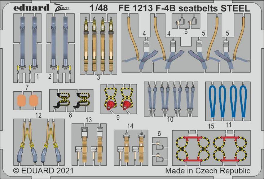 1:48 F-4B seatbelts STEEL for Tamiya kit