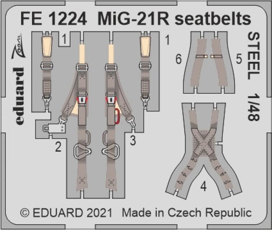 1:48 MiG-21R seatbelts for Eduard kit