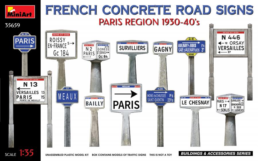 1:35 French Concrete Road Signs 1930-40