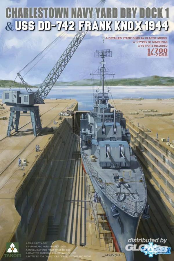 1:700 DRY DOCK 1 & USS DD-742 FRANK KNOX