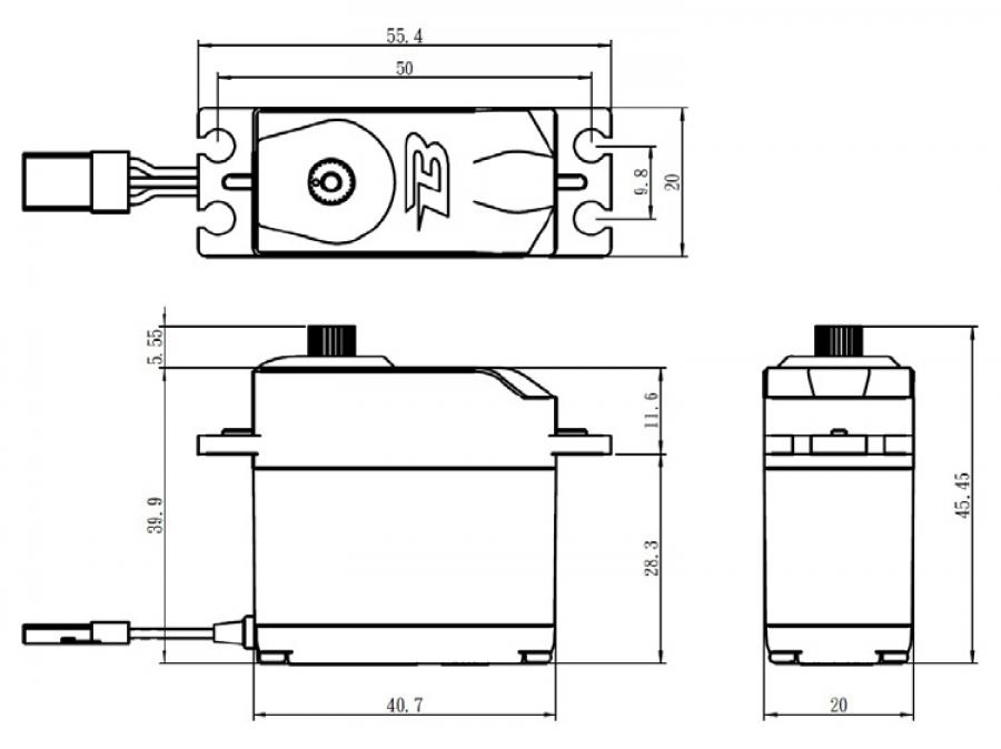 Servo 12kg Budget 40,7x20x39,4mm 52gram Analog