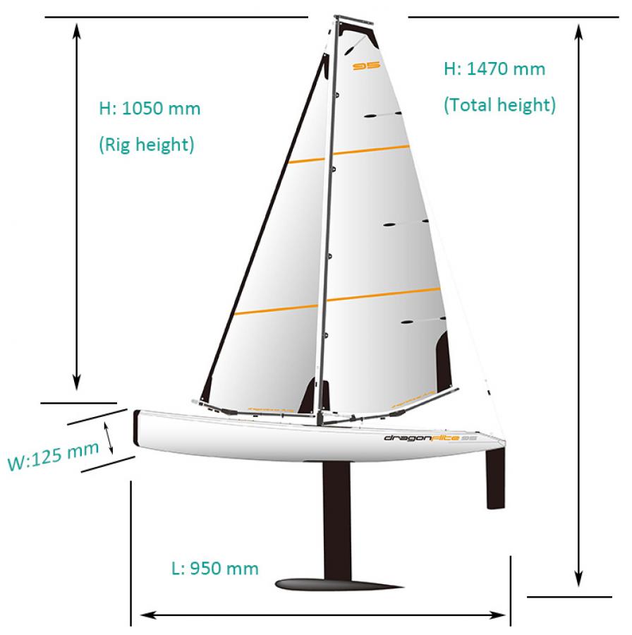 Sailboat RTR 2.4G Dragon Flite 95 V2 with new winch servo