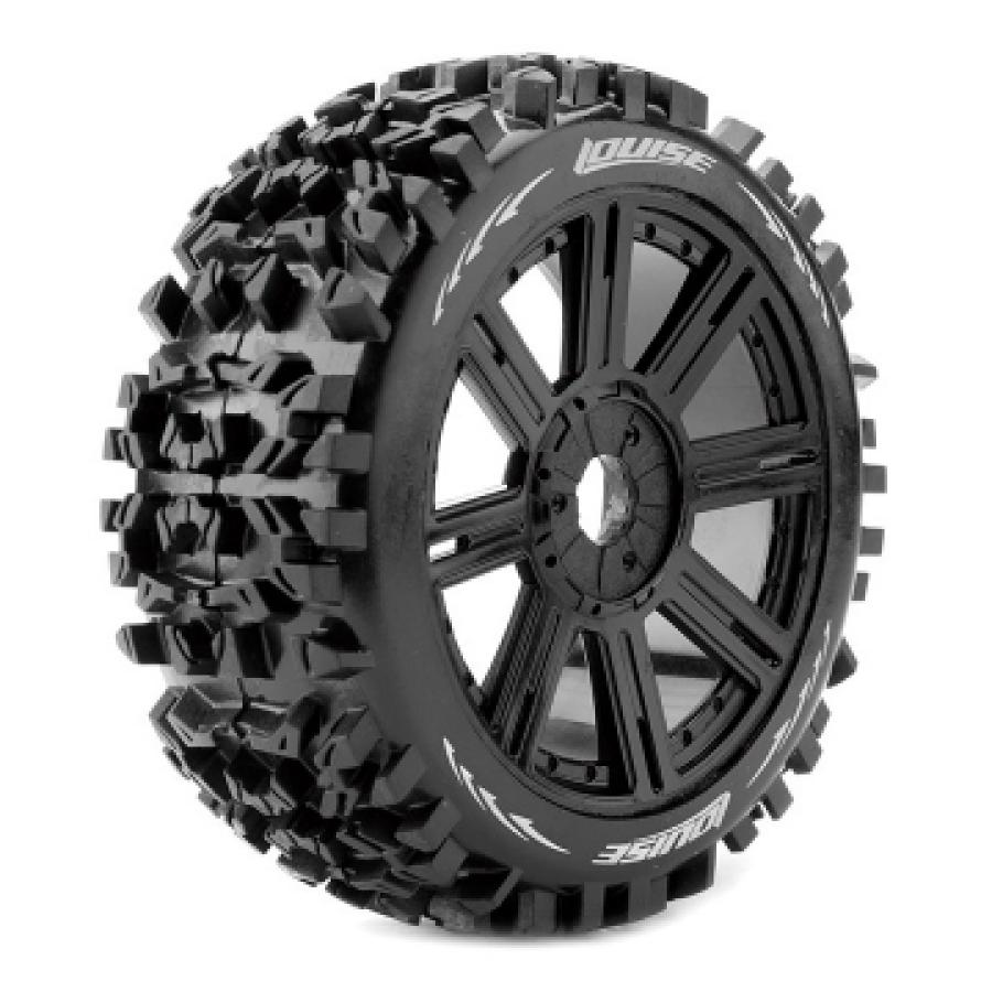 Tire & Wheel B-PIONEER 1/8 Buggy Soft Black (2)