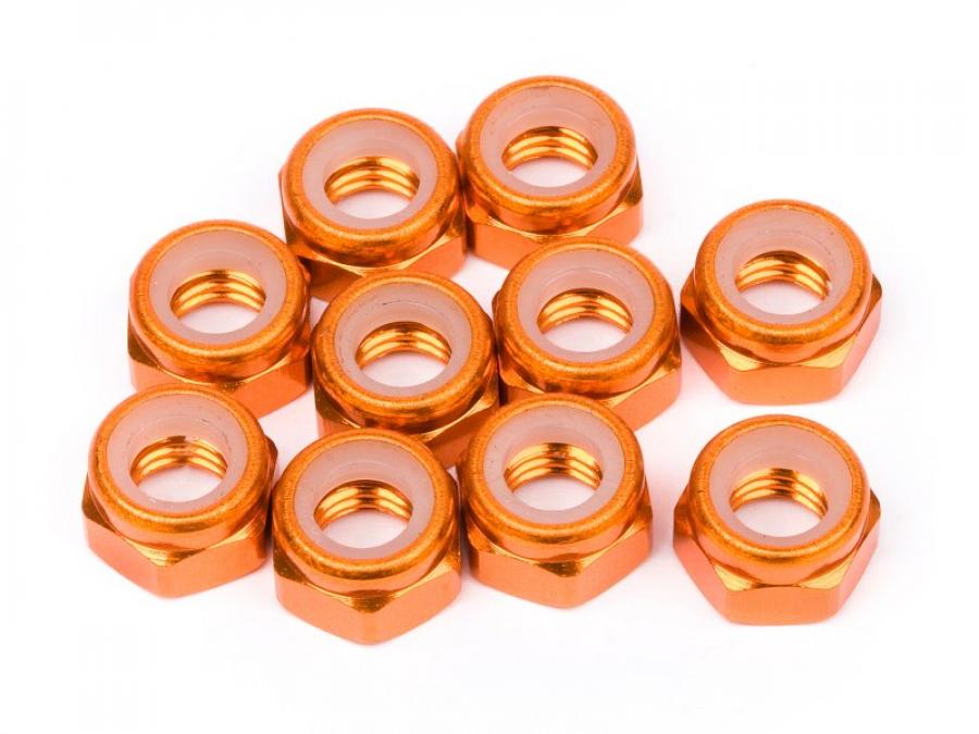 HPI Racing  ALUMINUM LOCK NUT M5 (ORANGE/10pcs) 95864