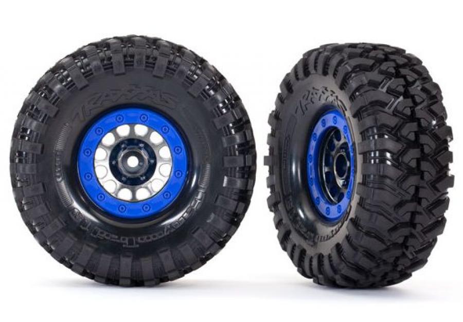 Traxxas Tires & Wheels Canyon Trail/ Method 105 Black Chrom 1.9" (2) TRX8182