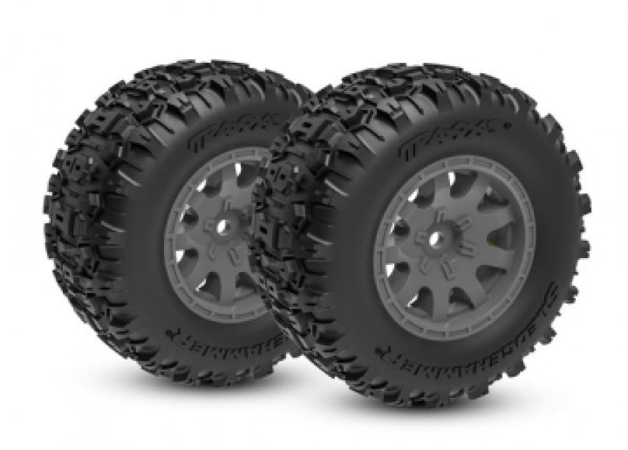 Tires & Wheels Sledgehammer/ Mini Maxx Charcoal Gray Rear (2)