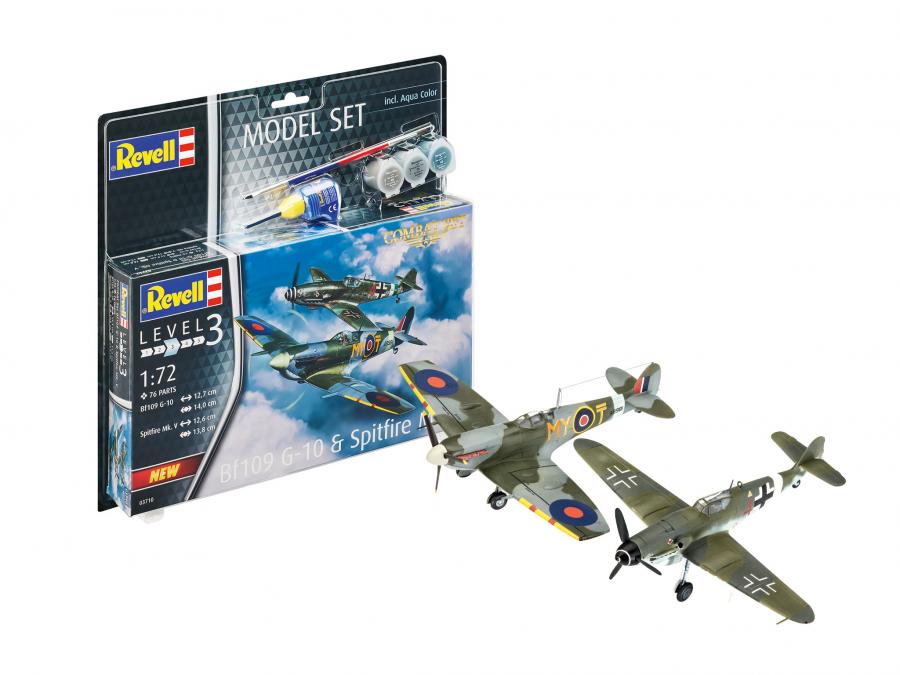 Revell 1:72 MODEL SET  BF109G-10 & Spitfire