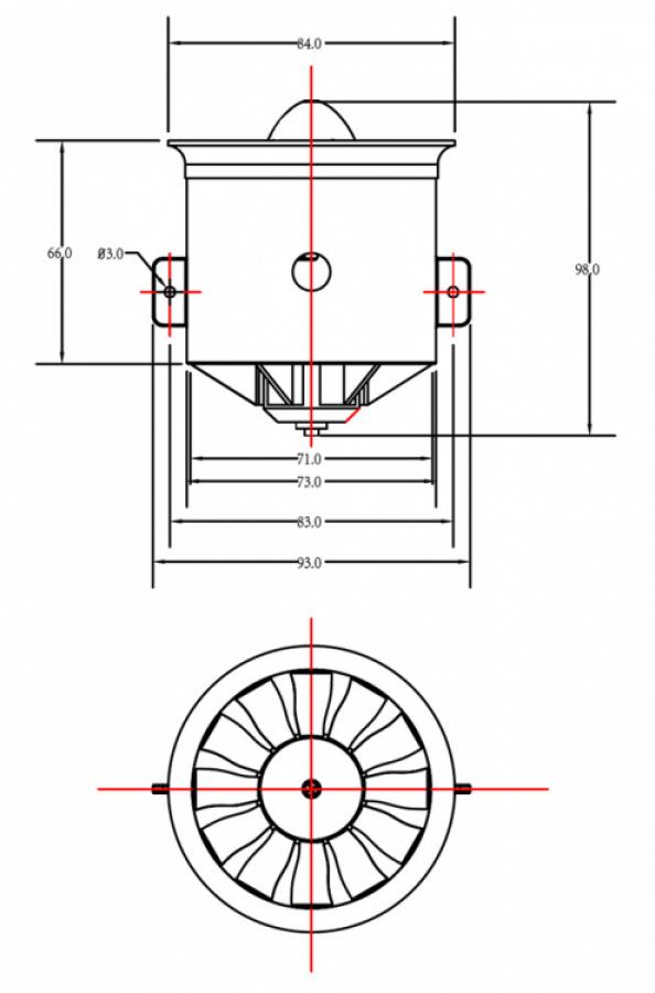 Ducted Fan 70mm 12-Blades with 2860-KV1850 motor 6S