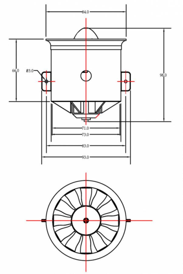 FMS Ducted Fan 70mm 12-Blades w/o motor FMS