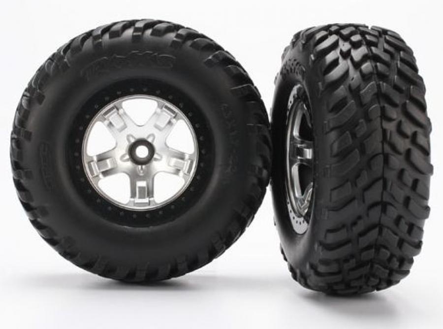 Traxxas Tires & Wheels SCT/SCT Satin Chrome 2WD Fram (2) TRX5875X