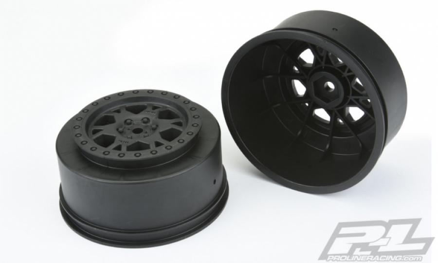 Impulse Black Wheels  2.2"/3.0" (2) for Slash 4WD