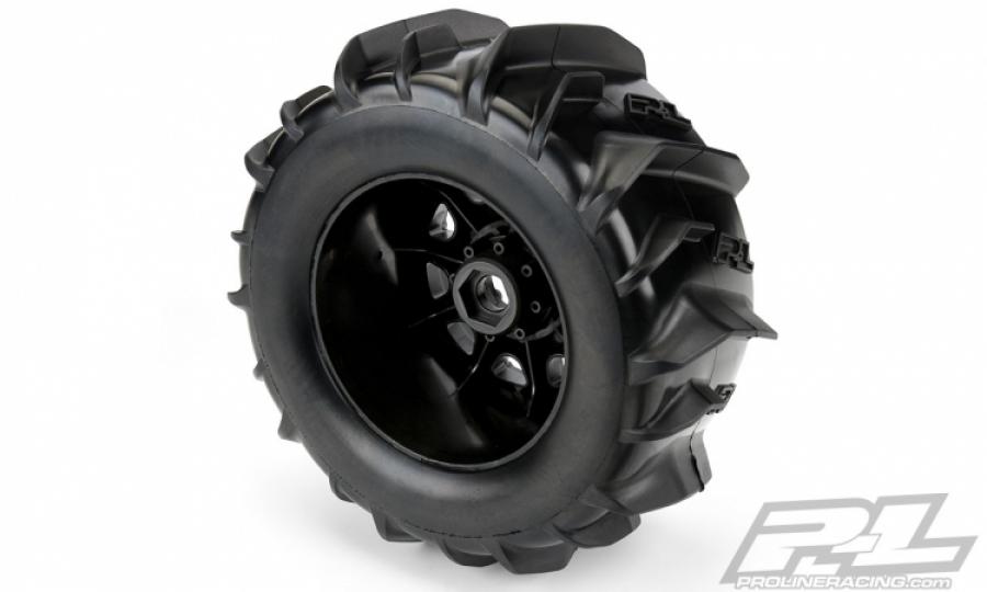 Dumont 3.8'' Paddle Sand/Snow Tires Mounted on Raid Black 8x32 Removable Hex Wheels (2) for 17mm MT Front or Rear