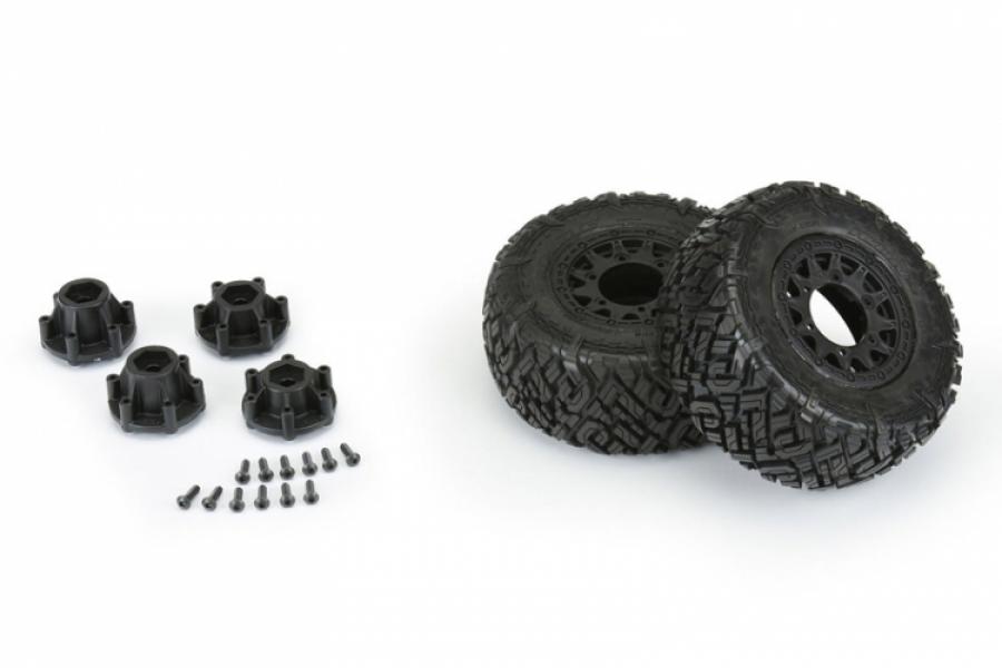 Icon SC 2.2"/3.0" M2 (Medium) All Terrain Tires Mounted on Raid Black 6x30 Removable 12mm Hex Wheels (2) for SlashÂ® 2wd & SlashÂ® 4x4 FR