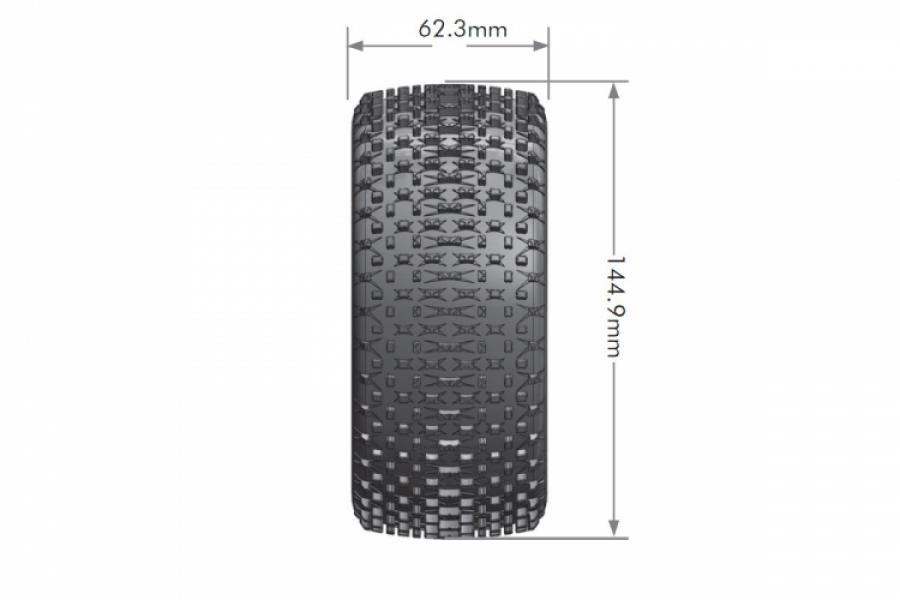 Tires & Wheels T-PIRATE 1/8 Truggy Super Soft White 0-Offset (2)