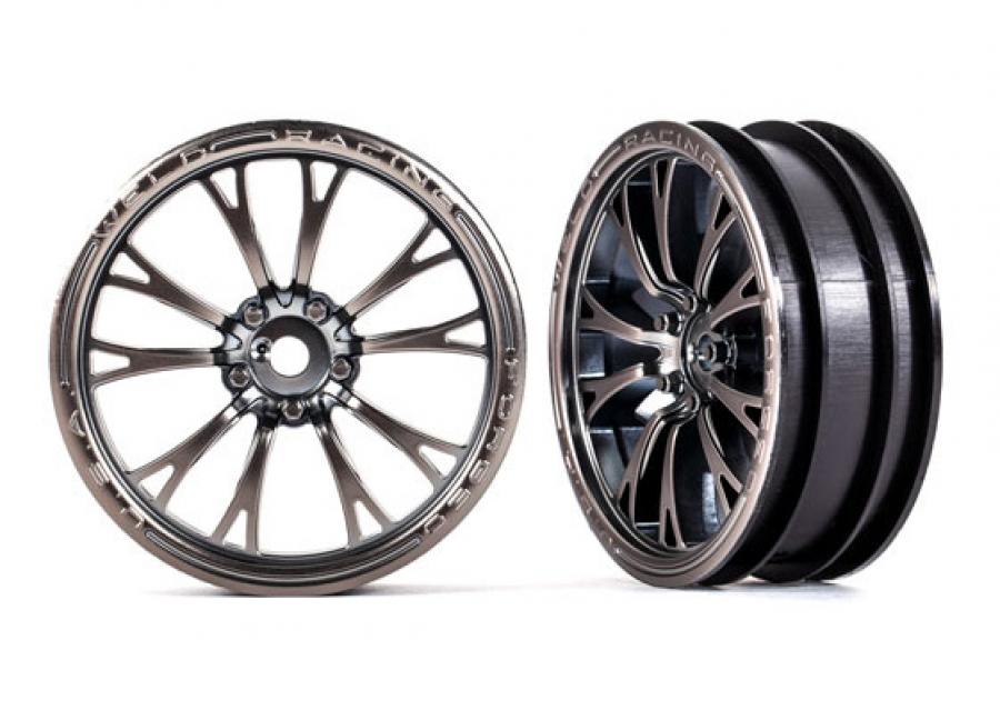 Traxxas Wheels Front Satin Black Chrome (2)  Drag Slash TRX9472A