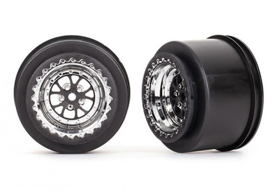 Traxxas Wheels Rear Chrome (2)  Drag Slash TRX9473R
