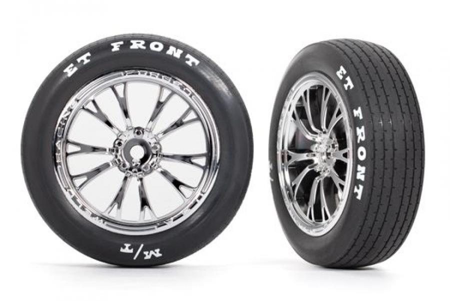 Traxxas Tires & Wheels Front Chrome (2)  Drag Slash TRX9474R