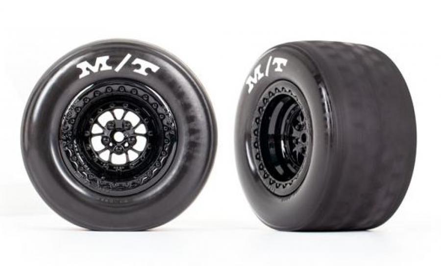 Traxxas Tires & Whels Rear Black (2)  Drag Slash TRX9475