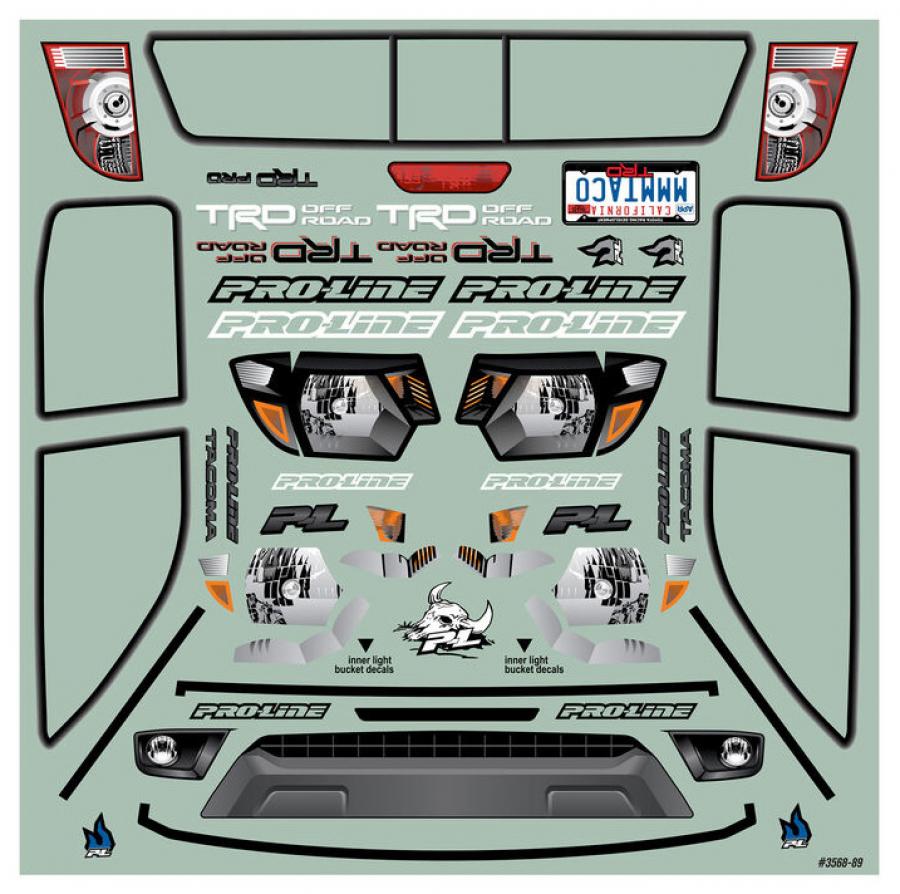 2015 Toyota Tacoma TRD Pro Clear Body with Scale Molded Accessories for 12.3" (313mm) Scale Crawlers