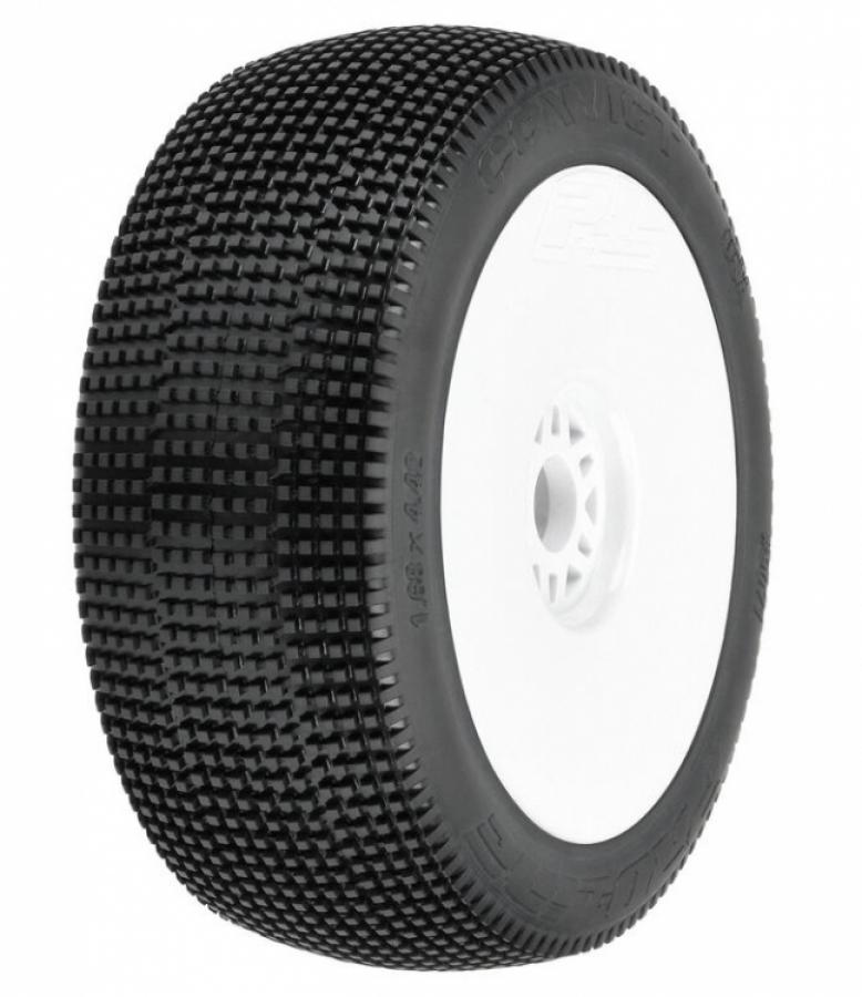 Convict S3 (Soft) Off-Road 1:8 Buggy Tires Mounted on White 17mm Wheels (2) for Front or Rear