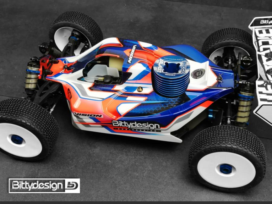 Body VISION 1/8 Buggy AE RC8B3.1 Nitro (Clear) Pre-Cut