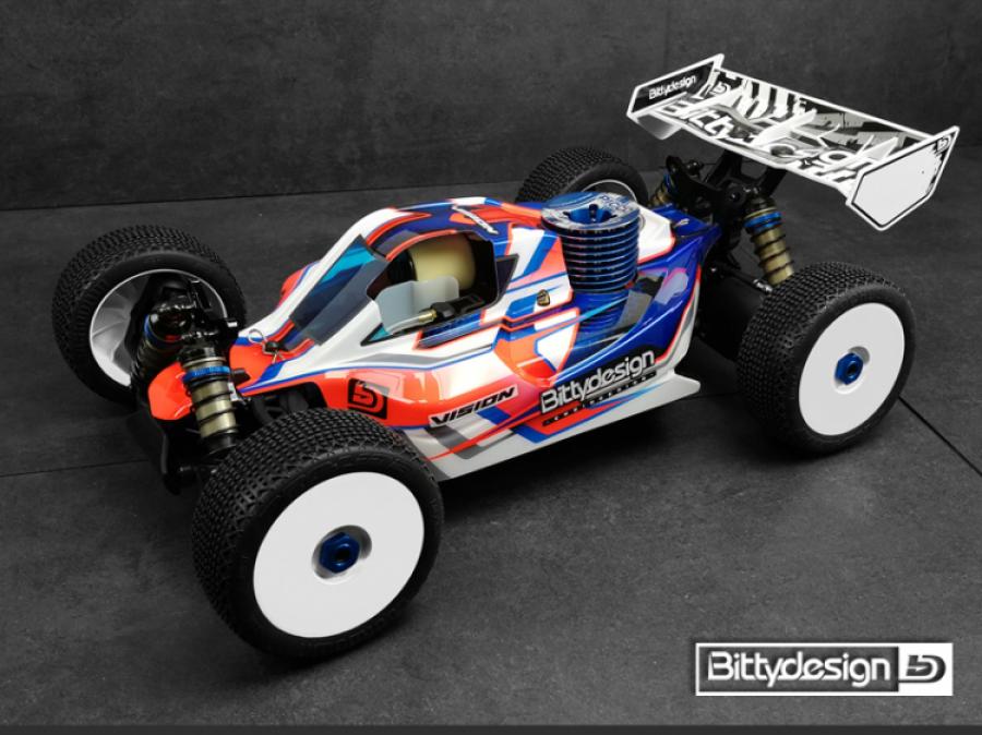 Body VISION 1/8 Buggy AE RC8B3.1 Nitro (Clear) Pre-Cut