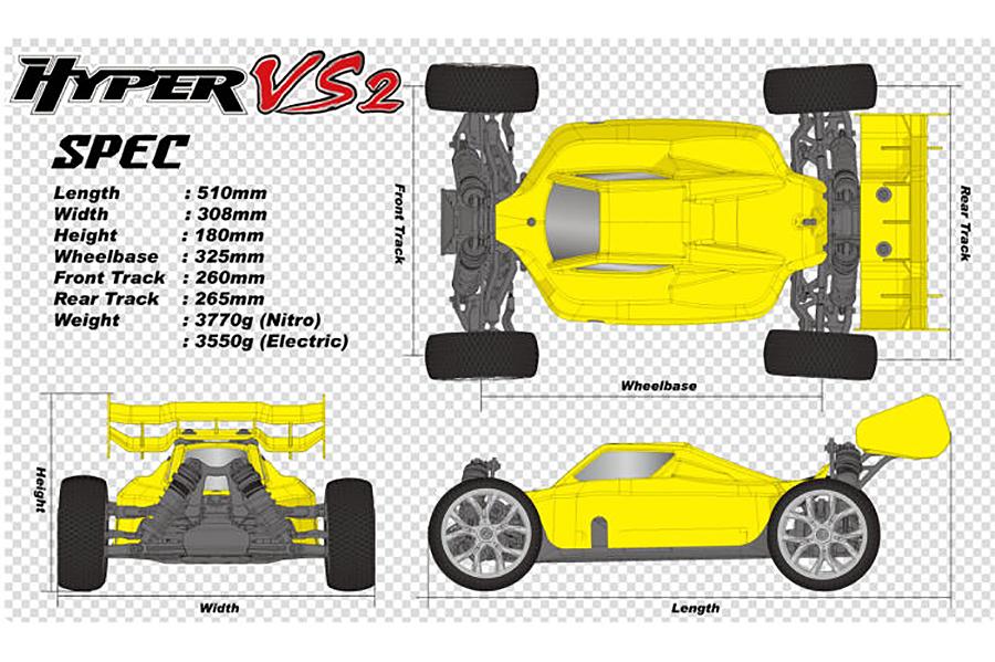 HOBAO HYPER VS2 1/8 BUGGY NITRO ROLLER 80% PRE-ASSEM.