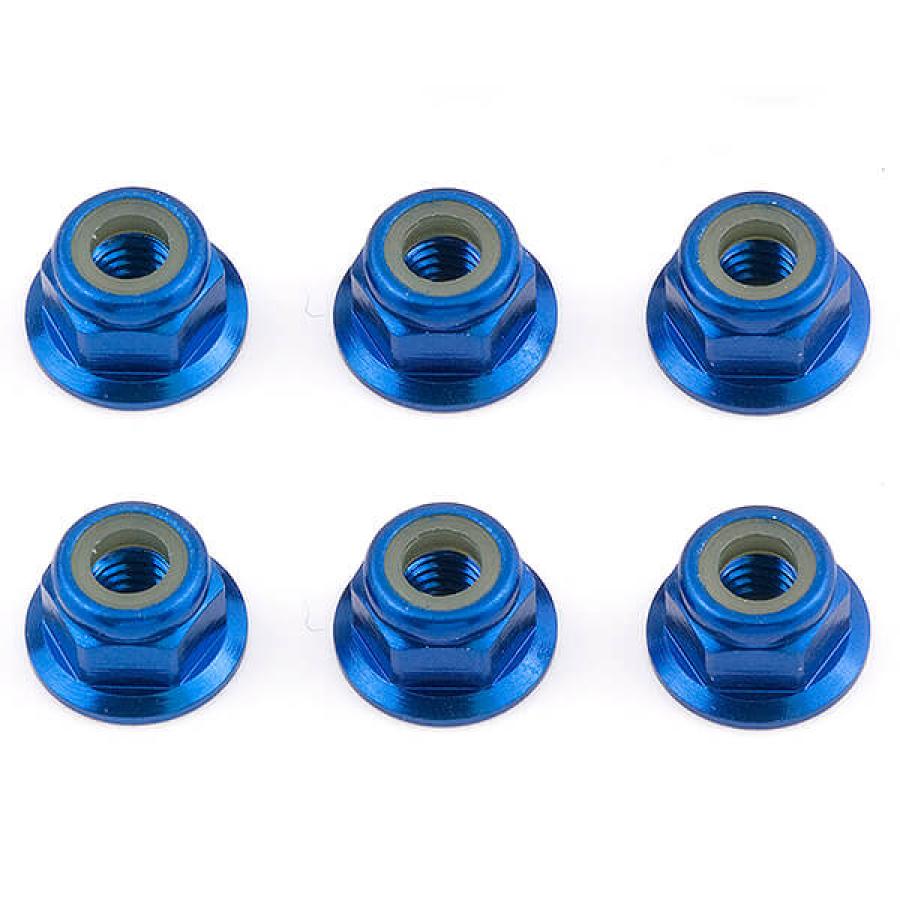 Team Associated Ft M4 Locknut Blue Aluminium Flanged