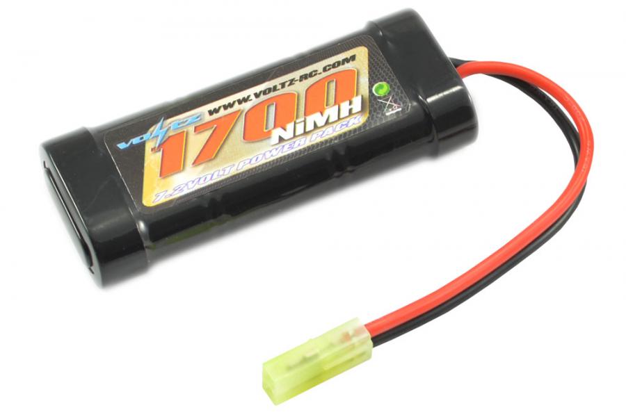 Voltz 6 Cell 1700mAh 7.2V NiMH Pötkö Akku W/ Mini Tamiya Liitin