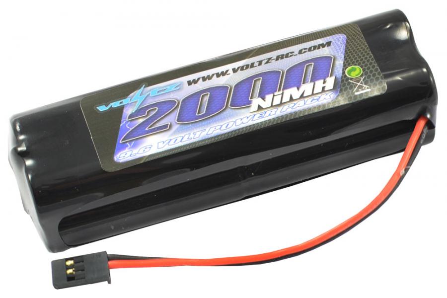Voltz TX 9.6V 2000Mah NiMH Square Battery Pack W/Futaba Connector