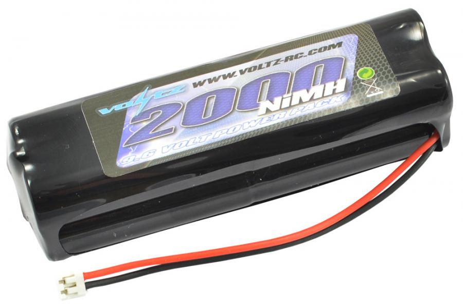 Voltz TX 9.6v 2000Mah NiMH FLAT Akku PACK JR/Spectrum and Pulse Pötkö