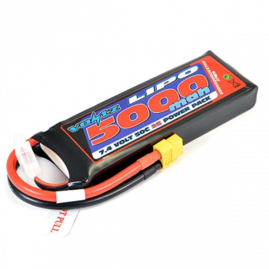 VOLTZ 5000mah 7.4V 50C LIPO BATTERY w/XT60