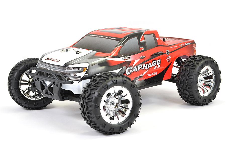 FTX Carnage 2.0 1/10 Brushed Monster Truck 4WD RTR - Red RC-auto + akku ja laturi FTX5537R