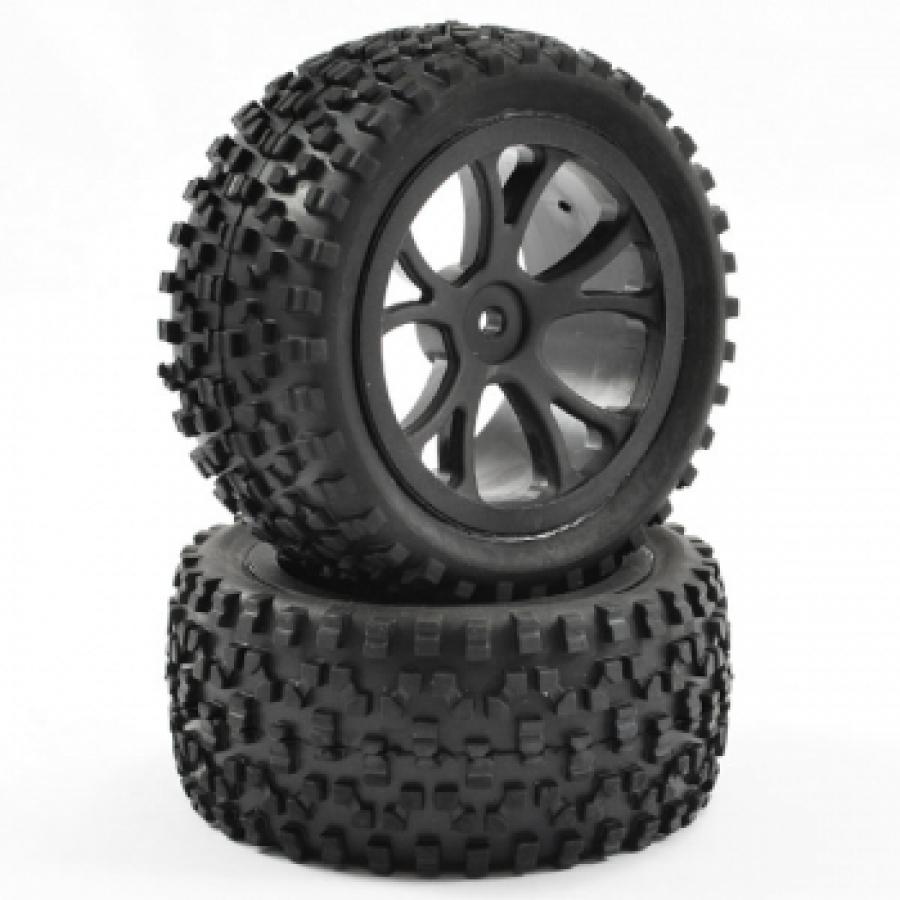 Fastrax 1/10Th Mounted Cuboid Buggy Rear Tyres 10-Spoke