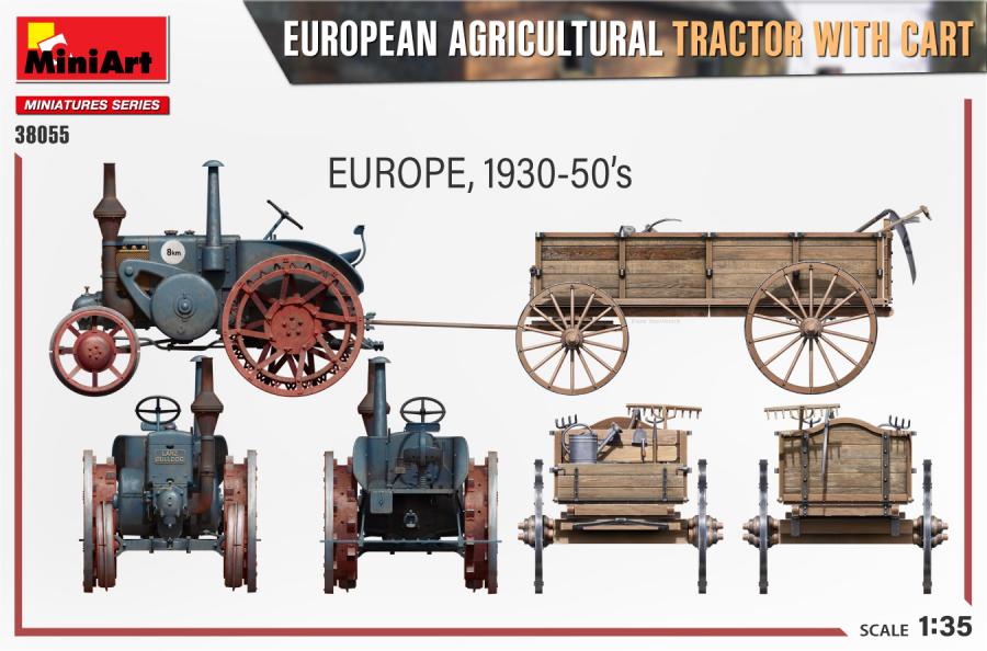 1/35 European Agricultural Tractor with Cart