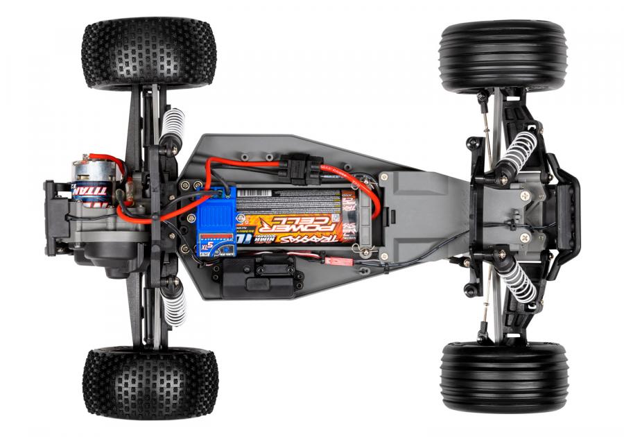Traxxas Rustler 2WD 1/10 RTR TQ Blue LED RC-auto + akku ja laturi TRX37054-61-BLU