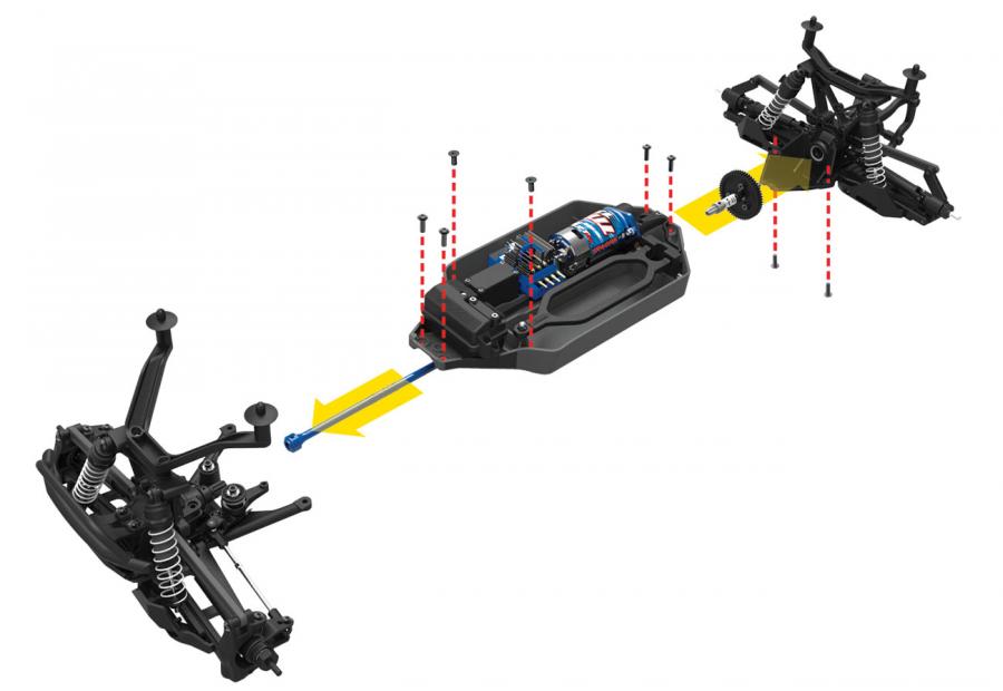 Traxxas Stampede 4x4 1/10 RTR TQ Red LED RC-auto + akku ja laturi TRX67054-61-BLU