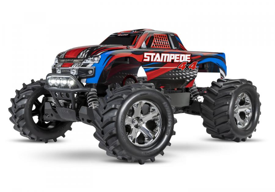 Traxxas Stampede 4x4 1/10 RTR TQ Red LED RC-auto + akku ja laturi TRX67054-61-BLU