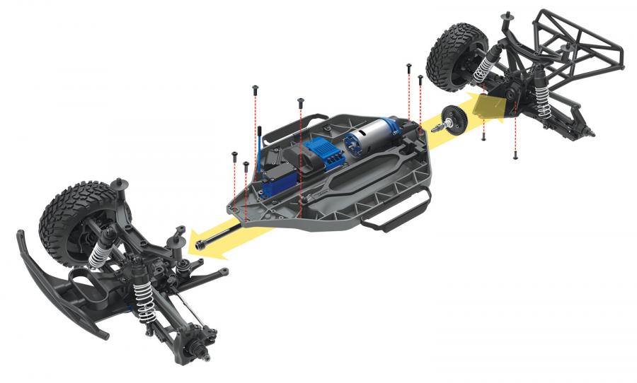 Traxxas Slash 4x4 XL-5 1/10 RTR TQ Green LED RC-auto + akku ja laturi TRX68054-61-GRN