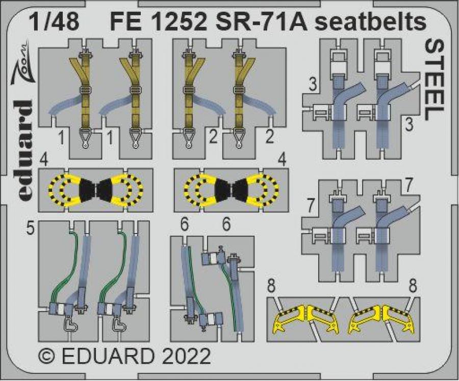 1/48 SR-71A seatbelts STEEL for REVELL