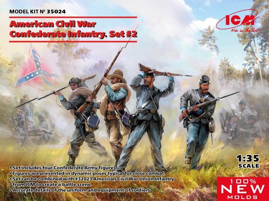 1/35 American Civil War Confederate Infantry.Set #2