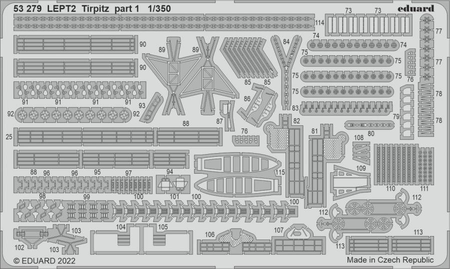 1/350 Tirpitz detail set part 1 for Trumpeter kit