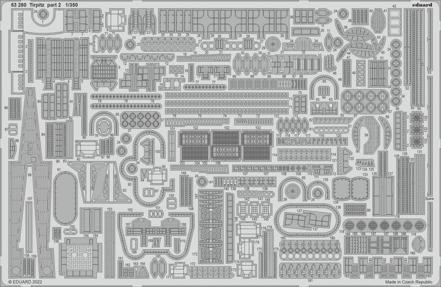 1/350 Tirpitz detail set part 2 for Trumpeter kit