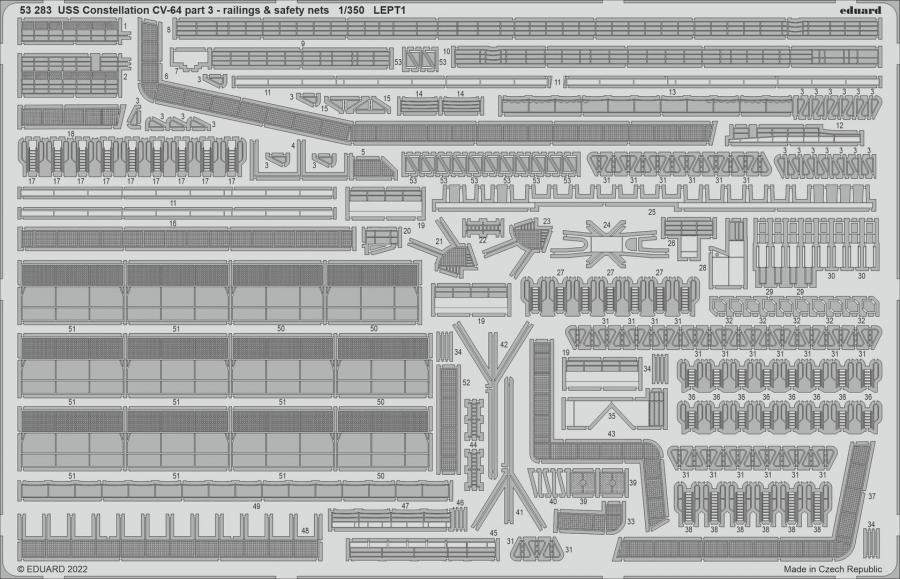1/350 USS Constellation CV-64 part 3 - railings & safety nets set