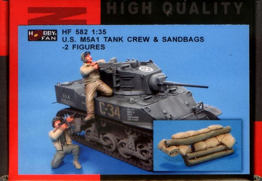 1/35 U.S. M5A1 Tank Crew & Sandbags- 2 Fig